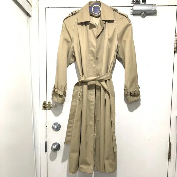 VINTAGE CYCLONE BY UTEX MADE IN ROMANIA BELTED TRENCH COATS SIZE 14 - Picture 4 of 16